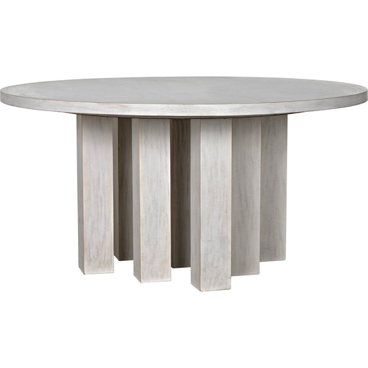 Resistance Dining Table by Noir in white wash. Made from mahogany in a modern style.