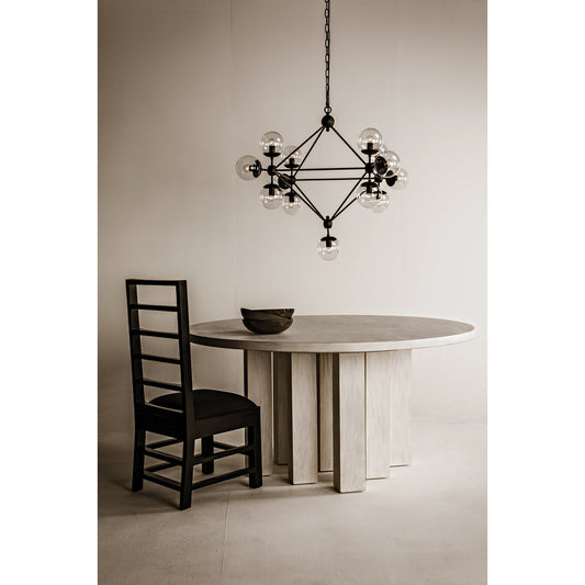 Resistance Dining Table by Noir in white wash. Made from mahogany in a modern style.