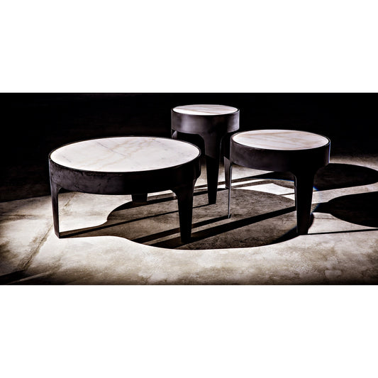 Cylinder Side Table by Noir in metal, quartz. Made from metal, quartz in a transitional style.