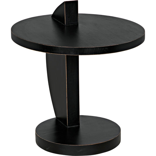 Reed Side Table by Noir in hand rubbed black. Made from mahogany in a modern style.