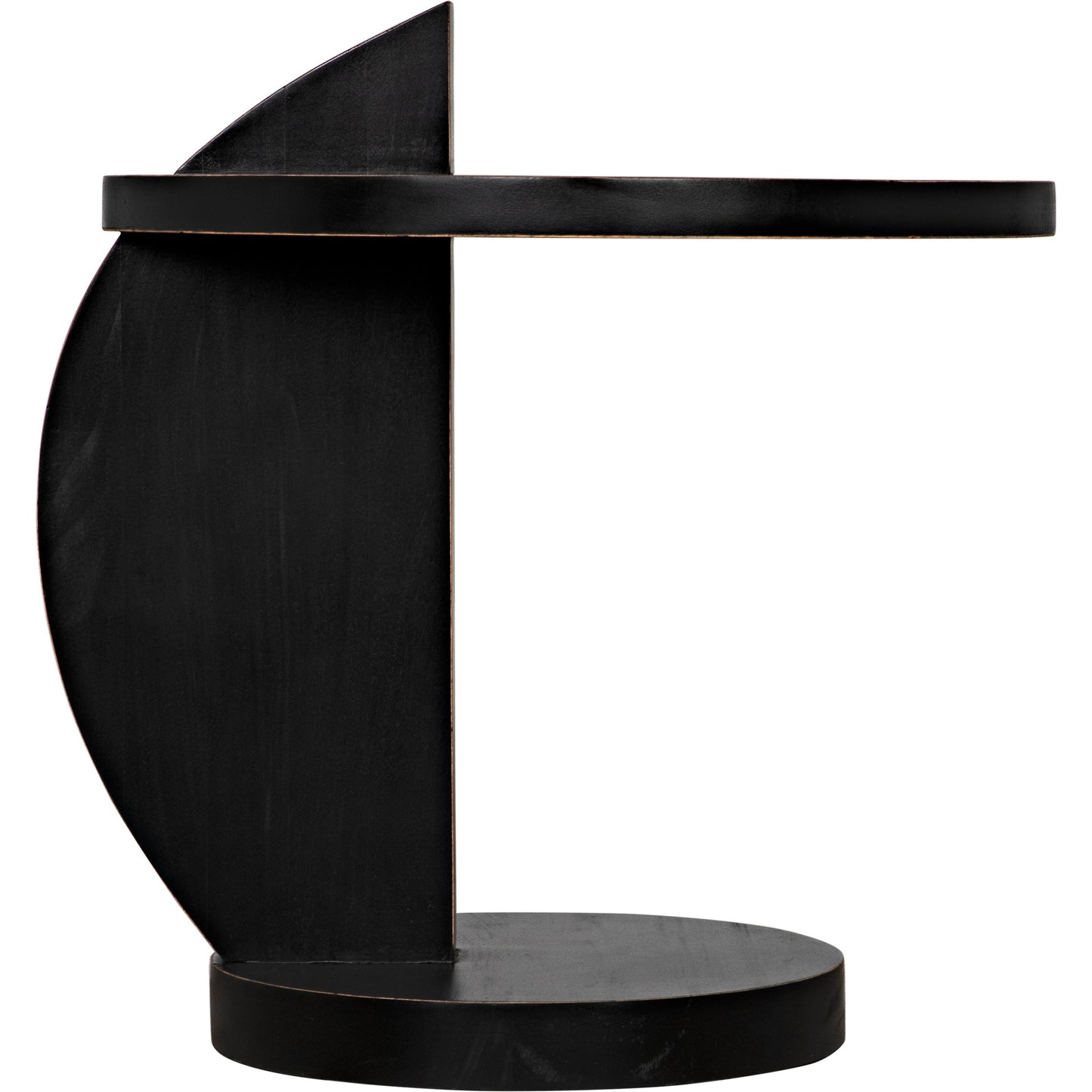 002 SI-1956993 | Additional Silo | Reed Side Table by Noir in hand rubbed black. Made from mahogany in a modern style.
