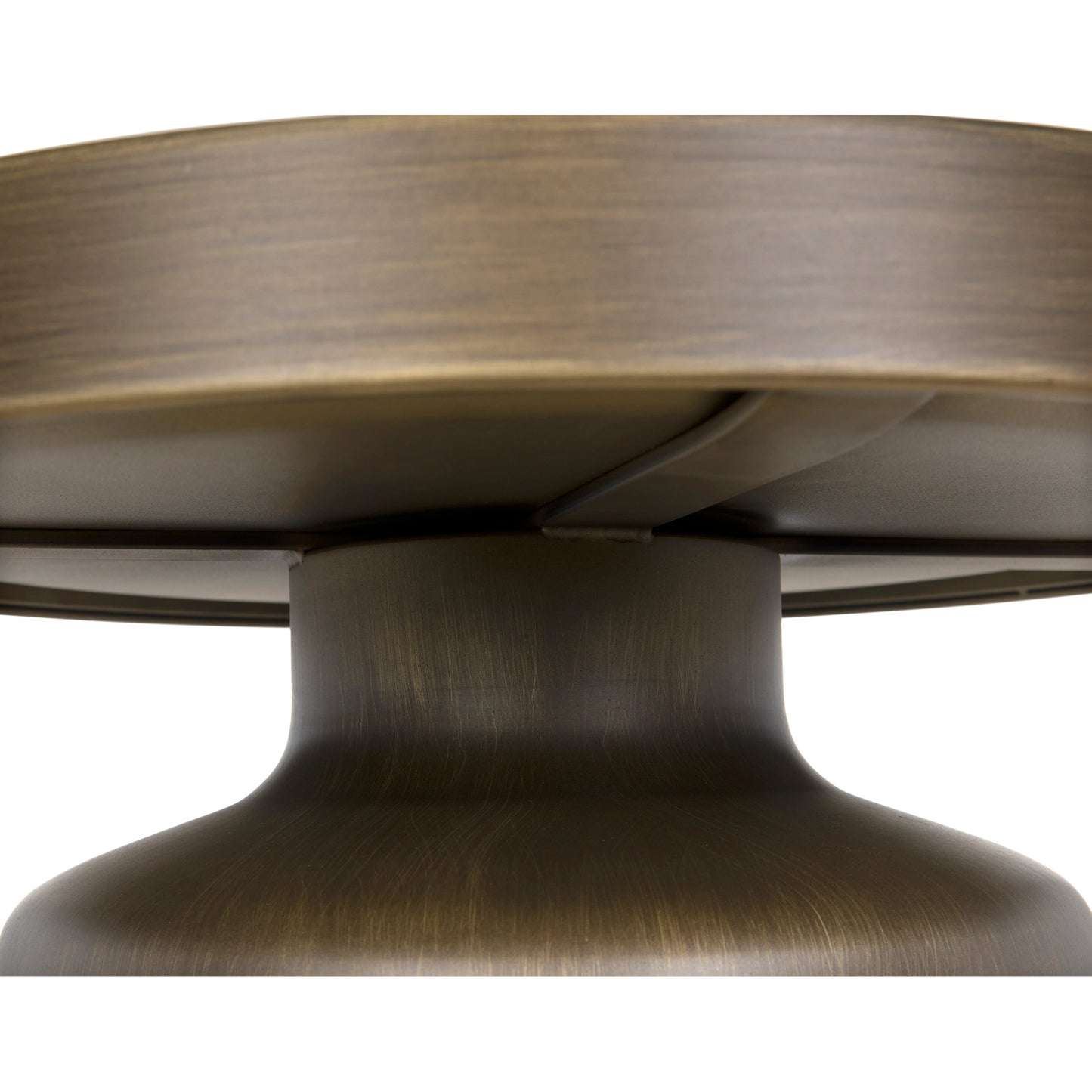 003 SI-1975481 | Closeup | Lee Side Table by Noir in aged brass. Made from industrial steel in a modern style.