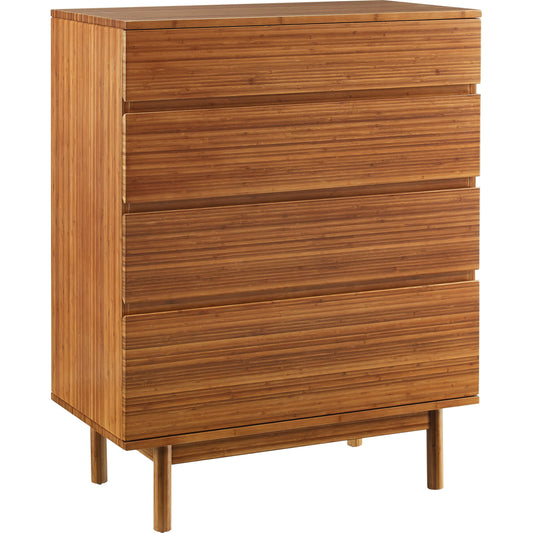Ventura 4 Drawer High Chest by Greenington in amber. Made from solid moso bamboo in a modern style.