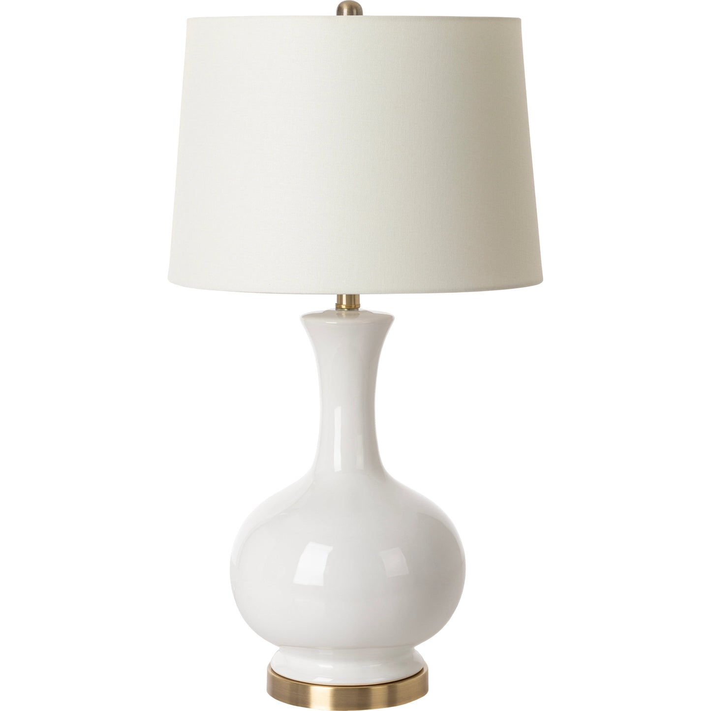 001 SI-1915831 | Additional Silo | Hepburn Table Lamp - 31035 by Surya in body: white, base: gold, shade (outside): ivory, shade (inside): white, finial: metallic - brass, harp: metallic - brass, cord: translucent and brushedglazedplated. Made from shade (