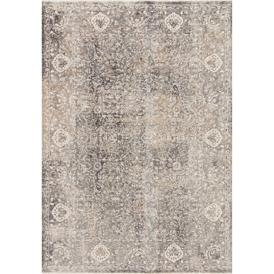 HOM-03 by Loloi in stone, ivory. Made from 75% polyester, 25% viscose in a transitional style.