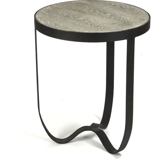 Deo Side Table by Zentique in burned white and oak, recycled metal. Made from oak, recycled metal in a modern style.