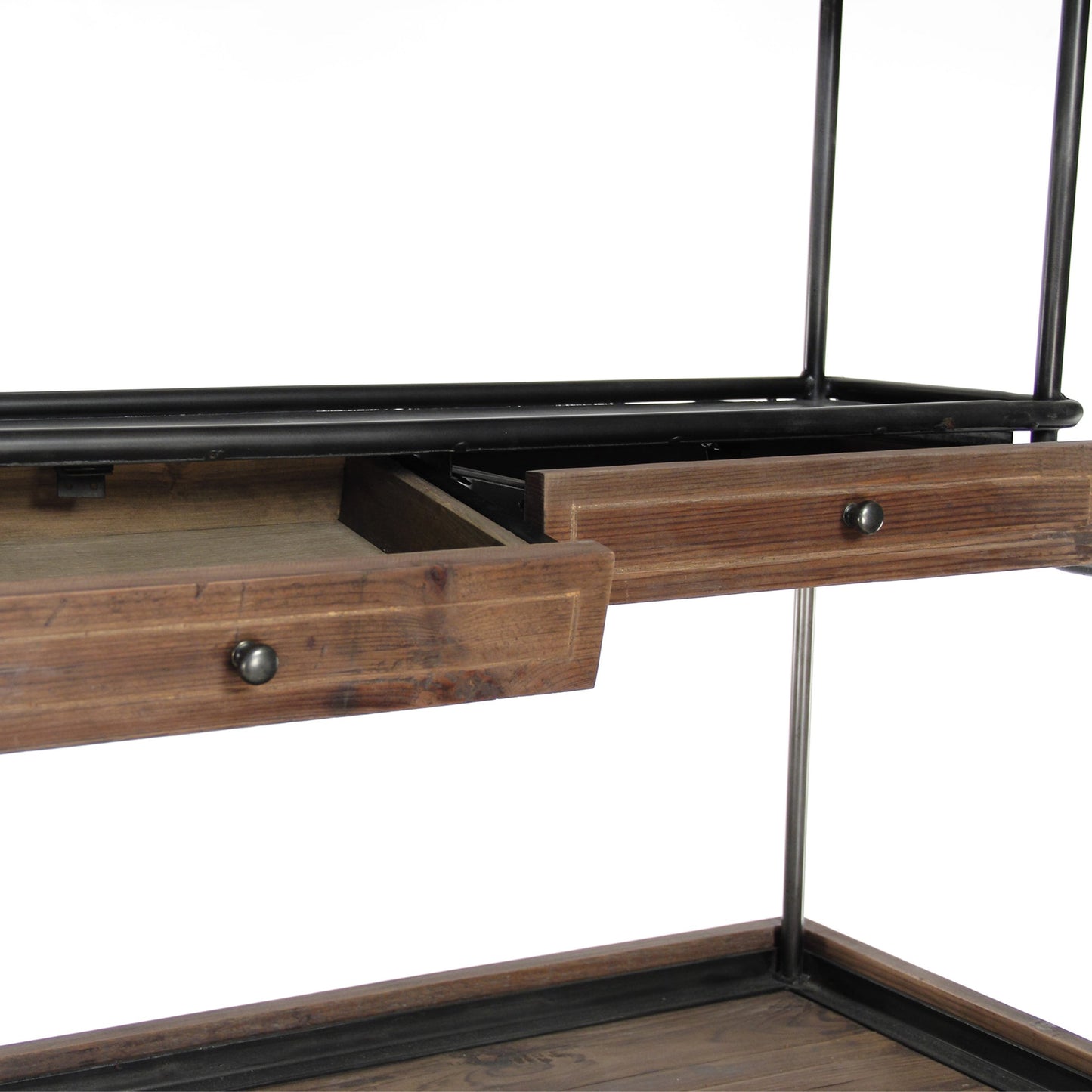 009 S-337985 | Closeup | Obert Cabinet by Zentique in dark weathered brown and reclaimed pine. Made from reclaimed pine in a traditional style.