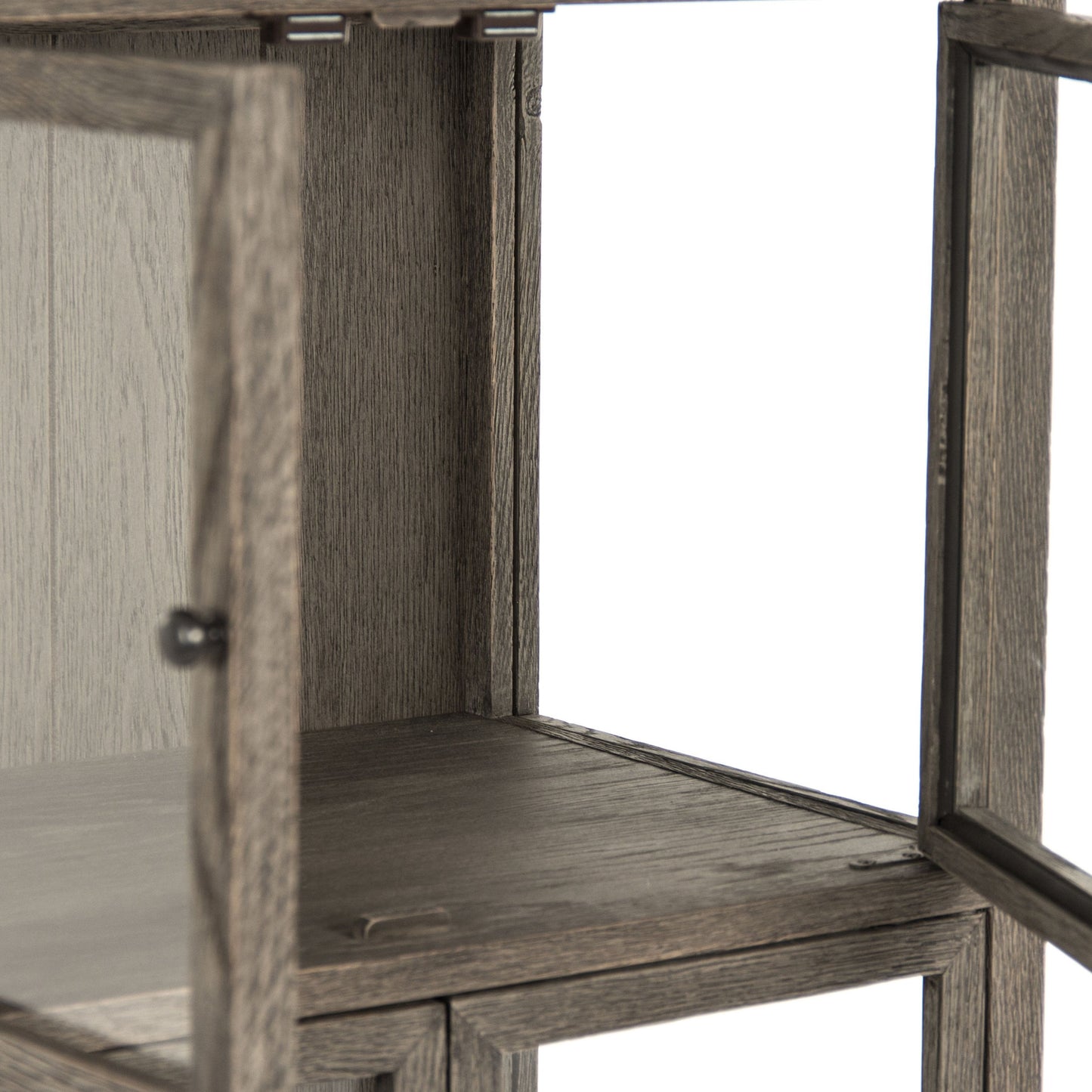 004 S-336804 | Additional Silo | Cabinet by Zentique in dark brown, distressed metal and oak, metal. Made from oak, metal in a modern style.