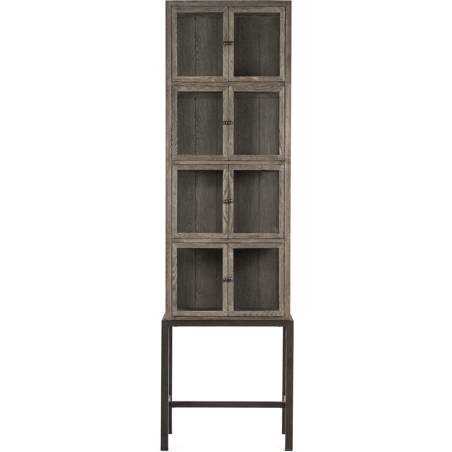 008 S-336804 | Additional Silo | Cabinet by Zentique in dark brown, distressed metal and oak, metal. Made from oak, metal in a modern style.