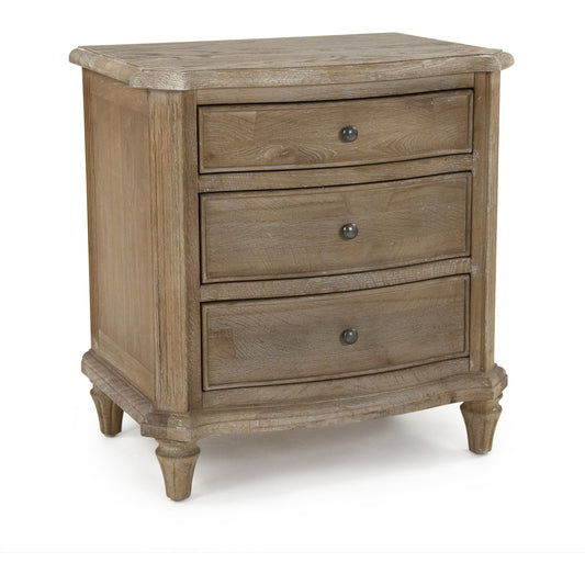 Edmund Night Stand by Zentique in limed gray oak and oak. Made from oak in a traditional style.