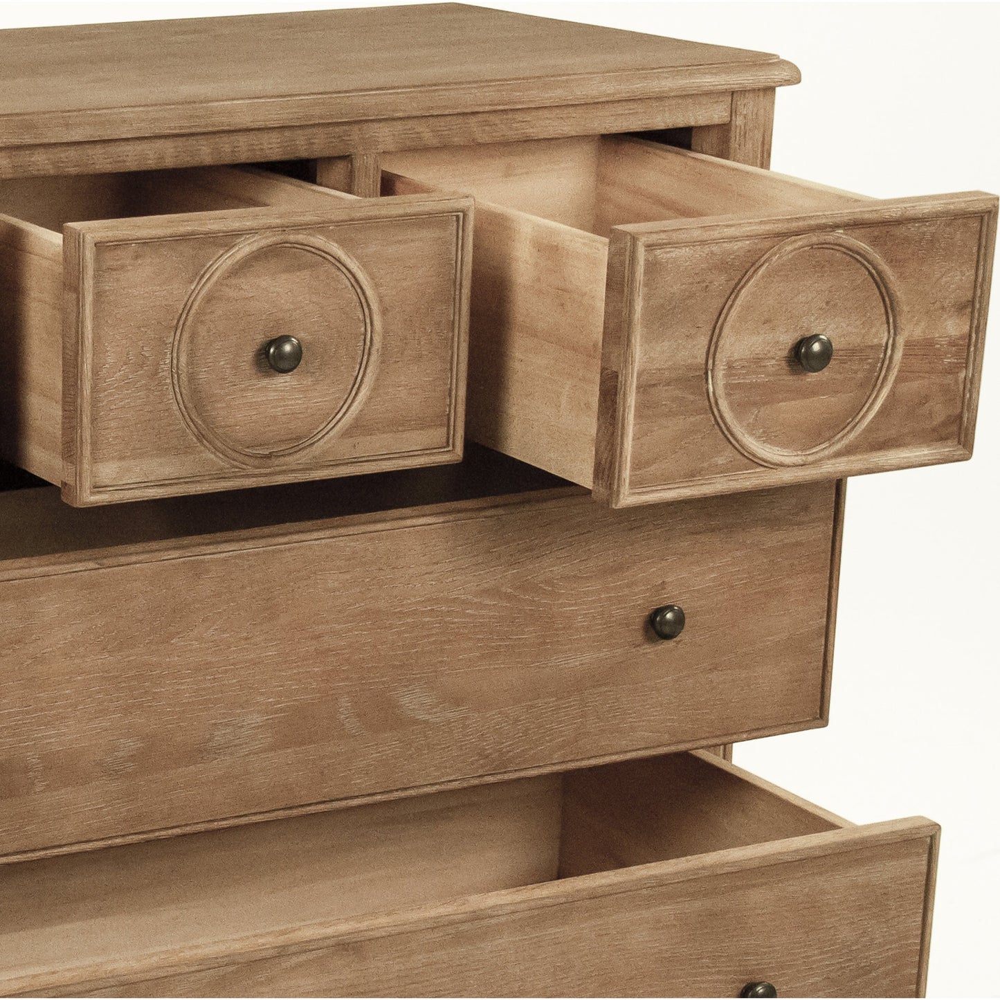 004 SR-900181 | Closeup | Edward Dresser by Zentique in limed gray oak and oak. Made from oak in a traditional style.