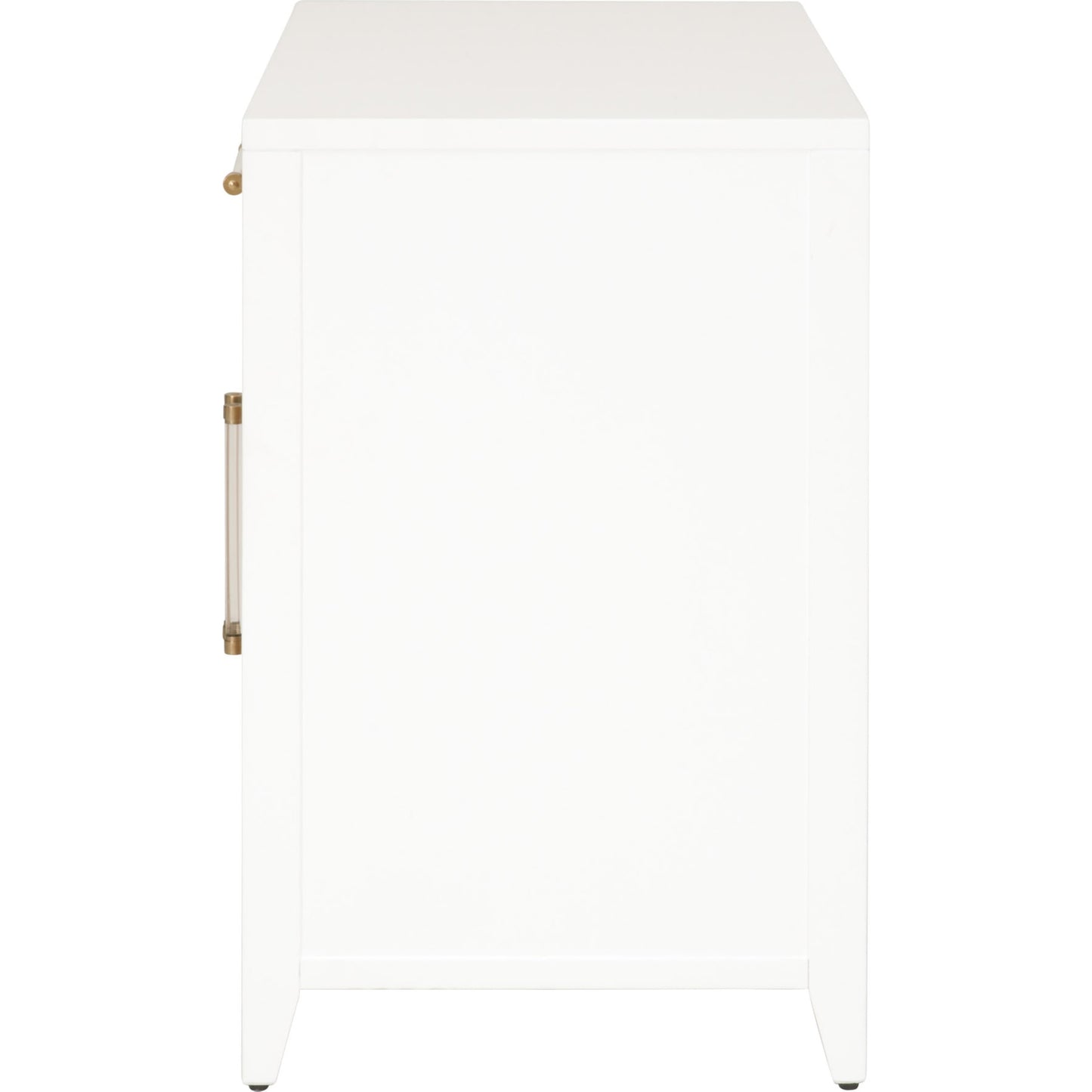005 SR-837467 | Additional Silo | Holland Chest by Essentials For Living in matte white, natural, brushed brass. Made from mdf, rattan in a transitional style.