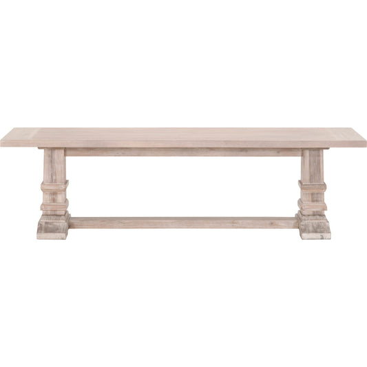 Hudson Dining Bench by Essentials For Living in natural gray. Made from solid acacia, acacia veneer in a cottage & farmhouse style.