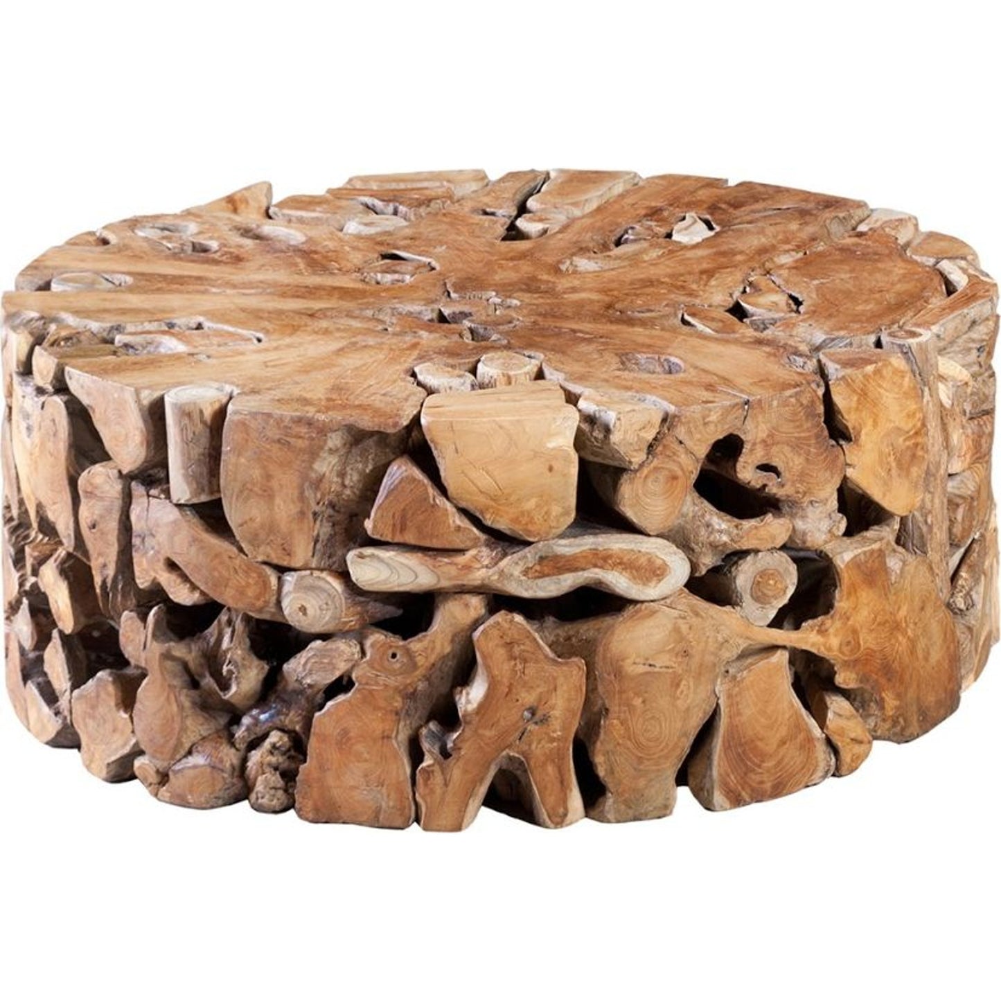 001 SR-821029 | Additional Silo | Teak Slice Round Coffee Table by Phillips Collection in brown. Made from wood in a eclectic & global style.