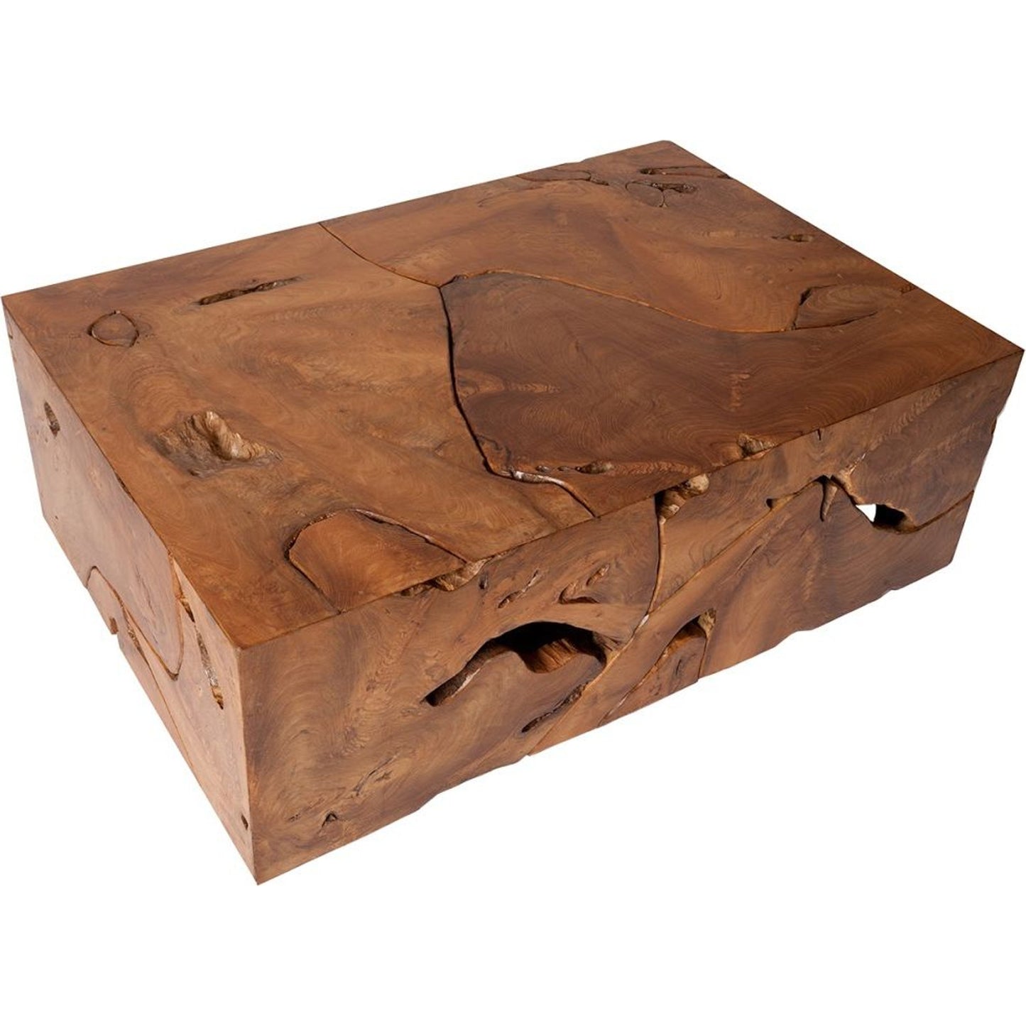 002 SR-821030 | Additional Silo | Teak Slice Rectangle Coffee Table by Phillips Collection in brown. Made from wood in a eclectic & global style.