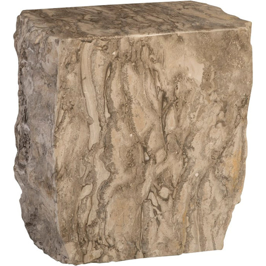 Marble Stool by Phillips Collection in gray. Made from stone in a rustic style.
