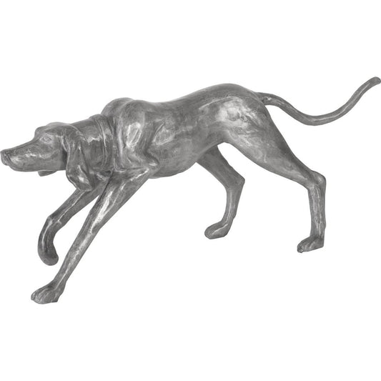 Walking Dog Sculpture by Phillips Collection in silver and aluminum. Made from metal in a eclectic & global style.