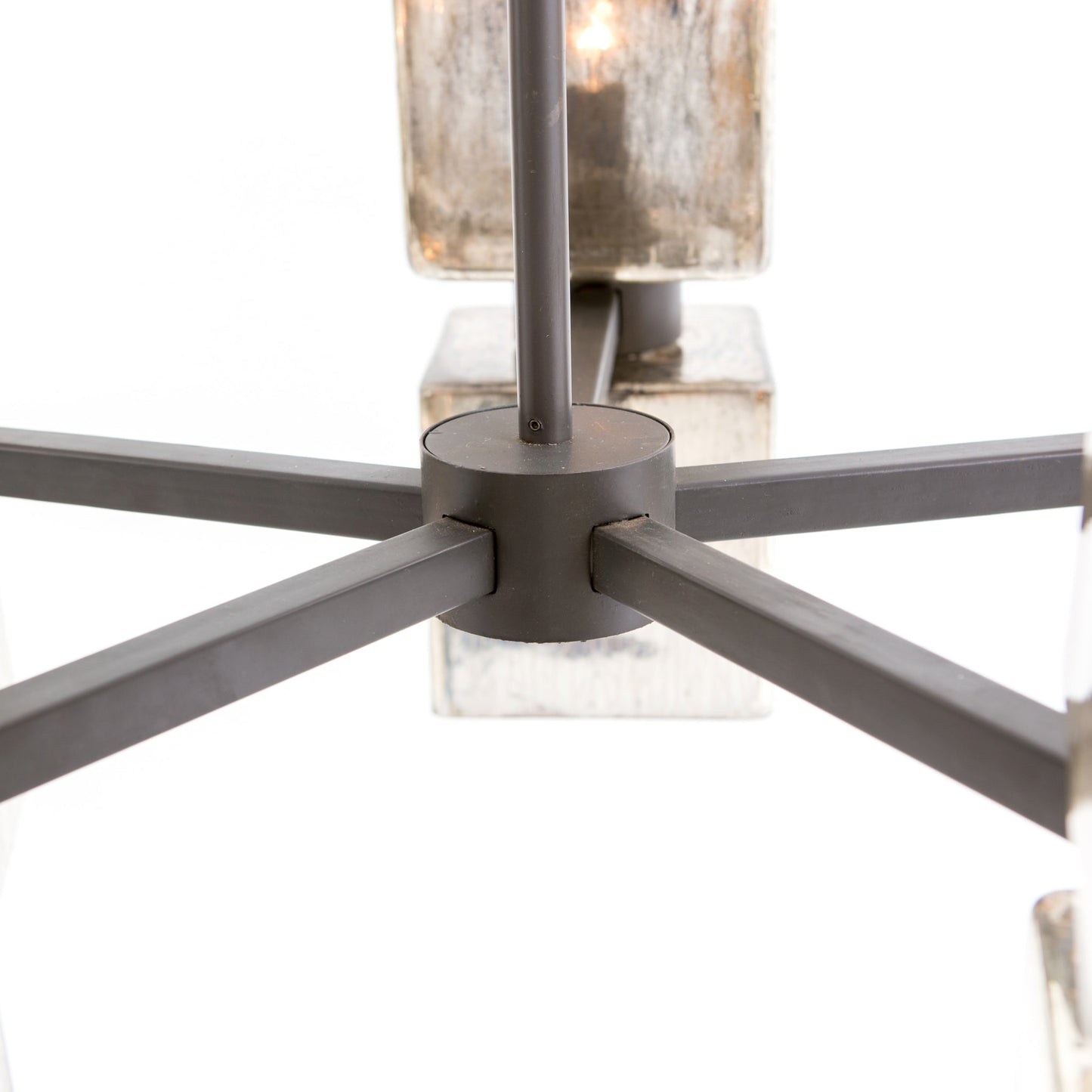004 SR-368872 | Additional Silo | Ava Large Chandelier by Four Hands in antiqued iron, aged metallic glass. Made from iron, glass in a modern style.