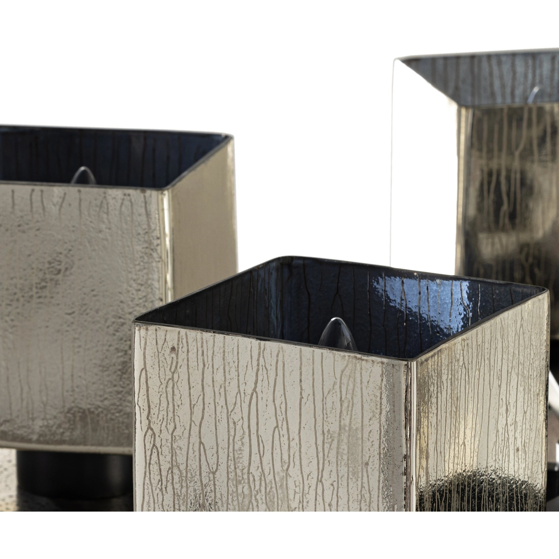 Ava Large Chandelier by Four Hands in antiqued iron, aged metallic glass. Made from iron, glass in a modern style.