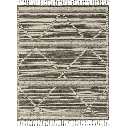 IMA-01 by Loloi in ivory, charcoal. Made from 100% wool in a rustic style.