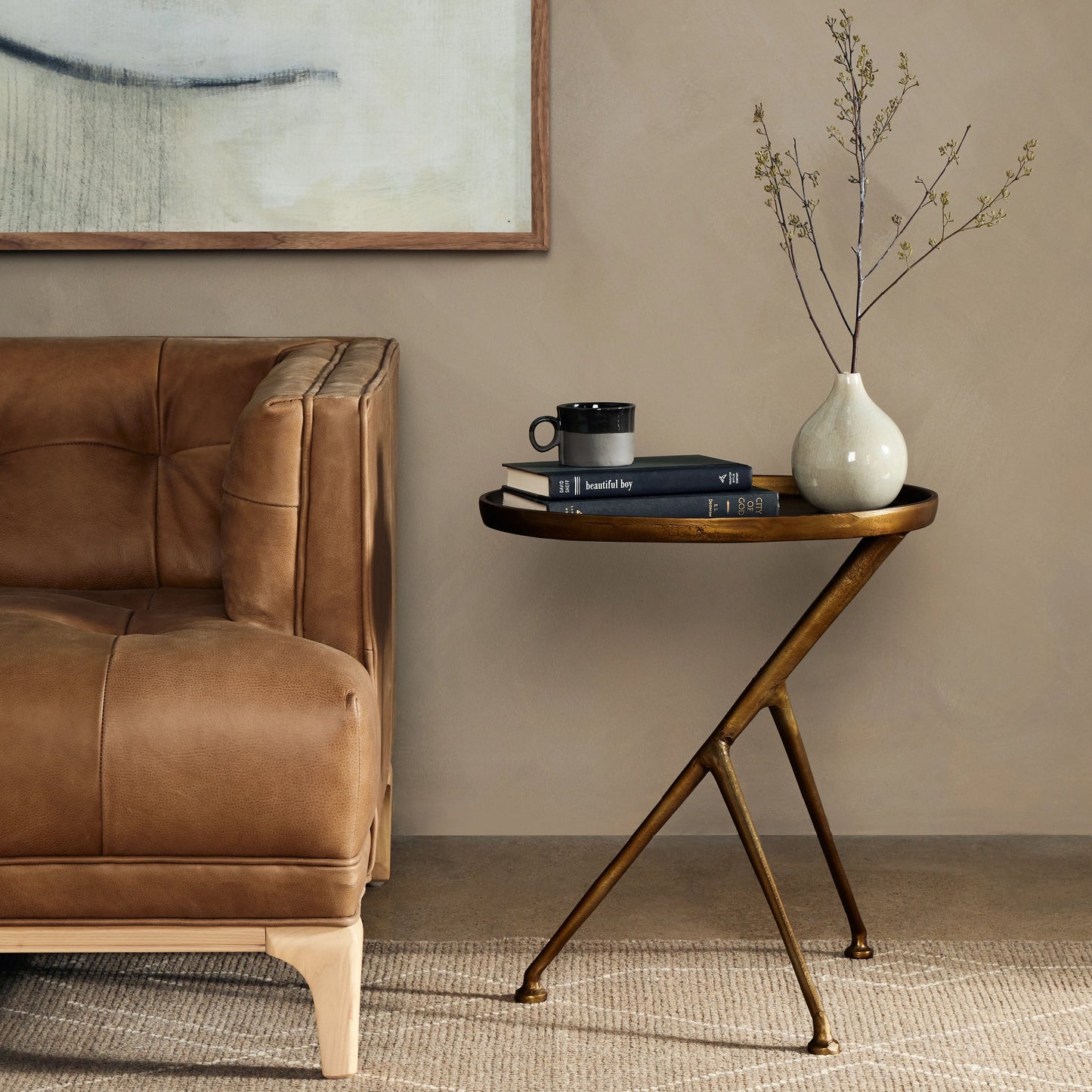 048 SR-369194 | Lifestyle | Schmidt Accent Table by Four Hands. Made from aluminum in a modern style.