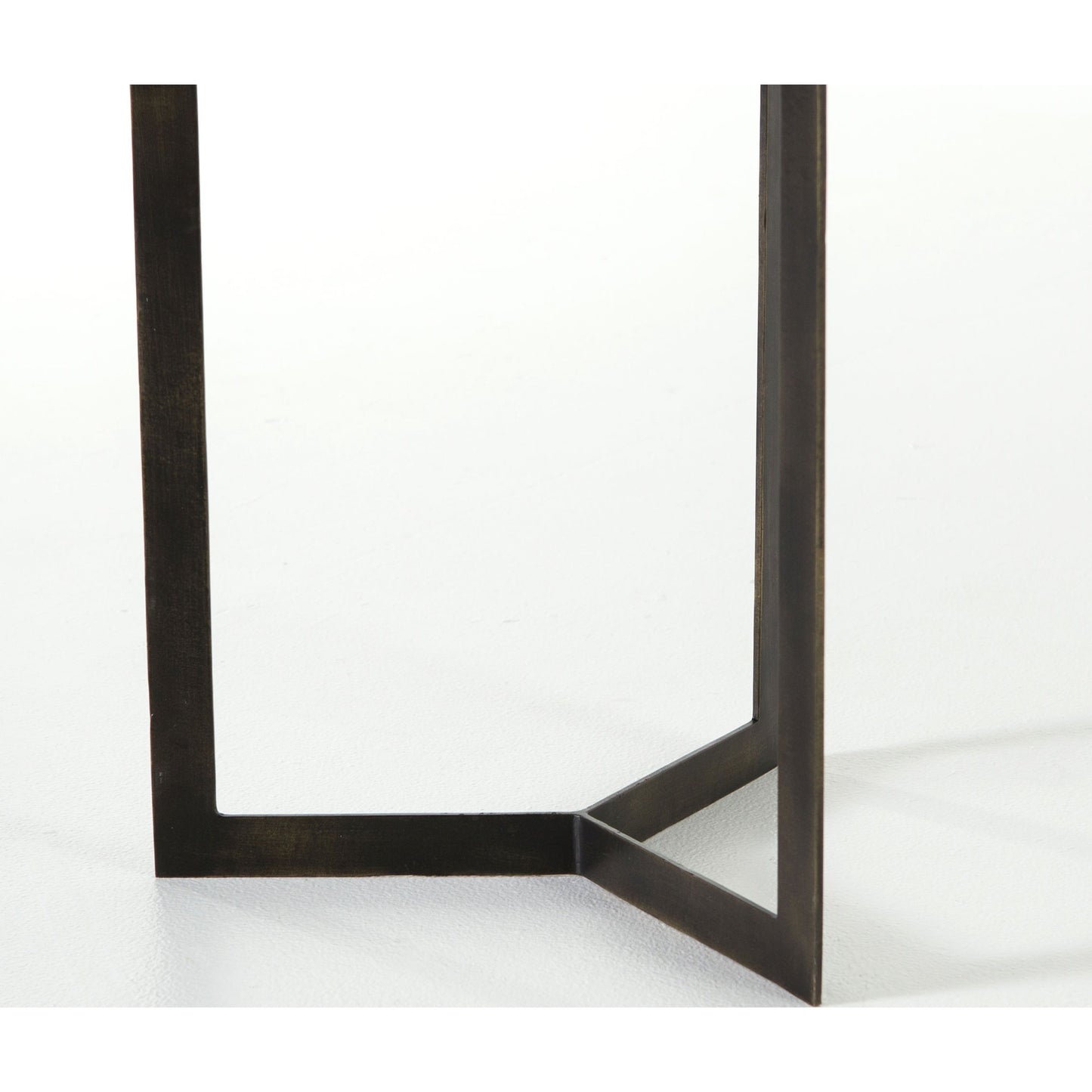 005 S-279384 | Additional Silo | Kiva End Table by Four Hands in hammered brass, polished white marble. Made from solid marble, iron in a modern style.