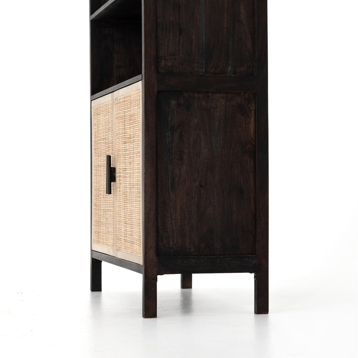 005 SR-368917 | Additional Silo | Caprice Bookshelf by Four Hands in washed black. Made from solid acacia in a modern style.