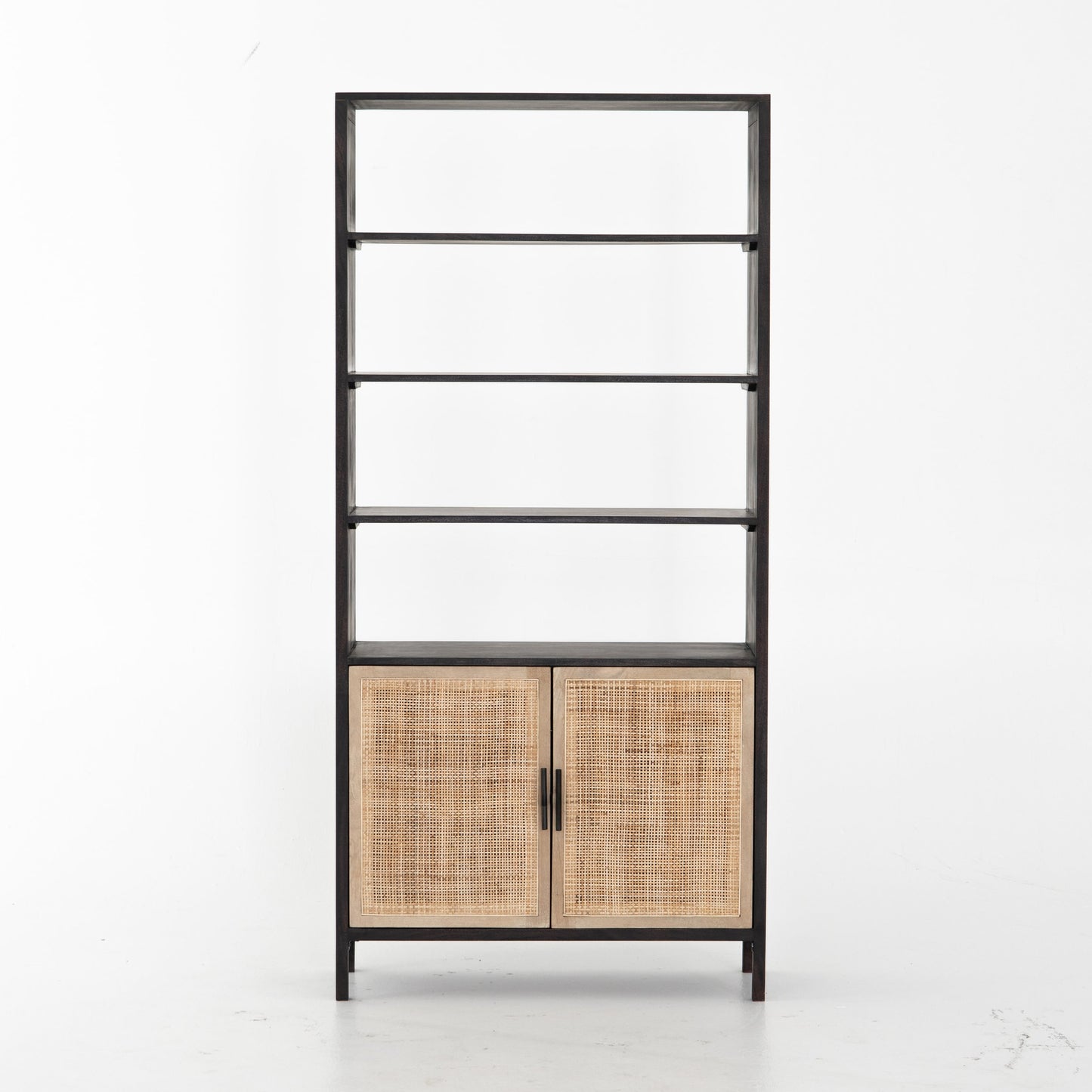 013 SR-368917 | Additional Silo | Caprice Bookshelf by Four Hands in washed black. Made from solid acacia in a modern style.