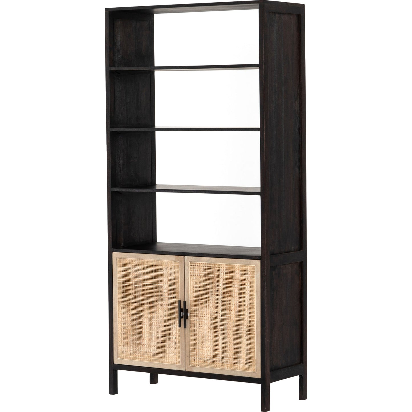 002 SR-368917 | Additional Silo | Caprice Bookshelf by Four Hands in washed black. Made from solid acacia in a modern style.