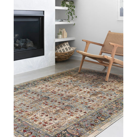 Isadora ISA-03 Rug by Loloi in sand, steel. Made from 100% polypropylene in a traditional style.