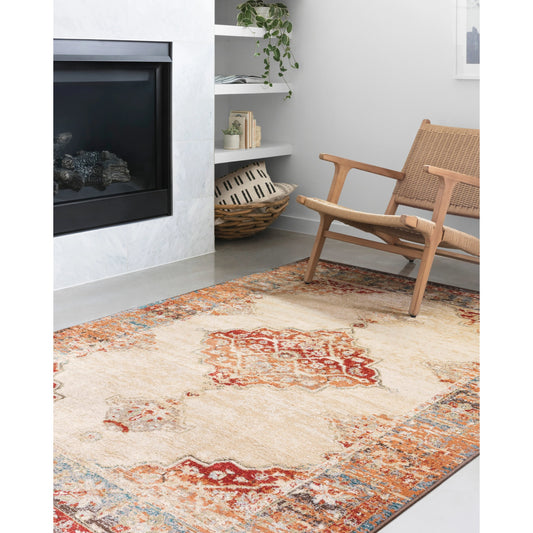 Isadora ISA-04 Rug by Loloi in antique ivory, sunset. Made from 100% polypropylene in a traditional style.