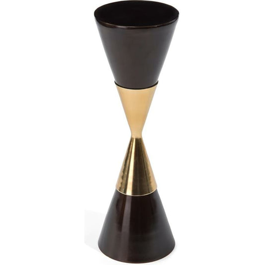 Hourglass Martini Side Table by John-Richard in bronze, antique brass. Made from unique in a modern style.