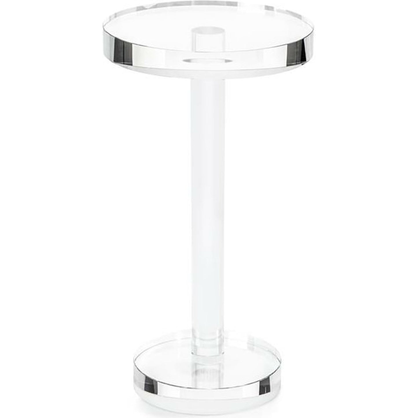 001 SR-865379 | Additional Silo | Round Crystal Martini Table by John-Richard in natural. Made from crystal in a modern style.