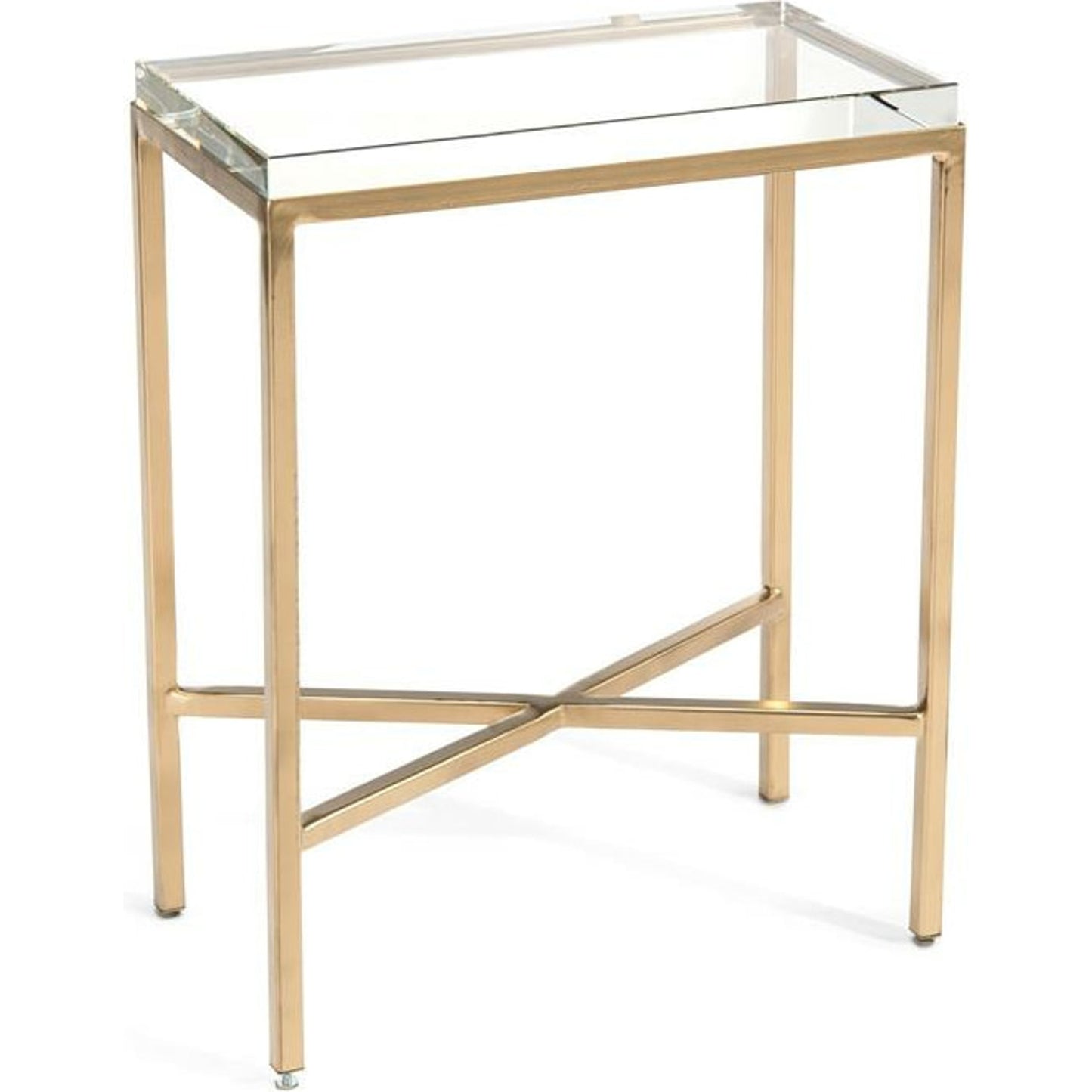002 SR-864102 | Additional Silo | Glass Block Side Table by John-Richard in gold. Made from glass, iron in a modern style.