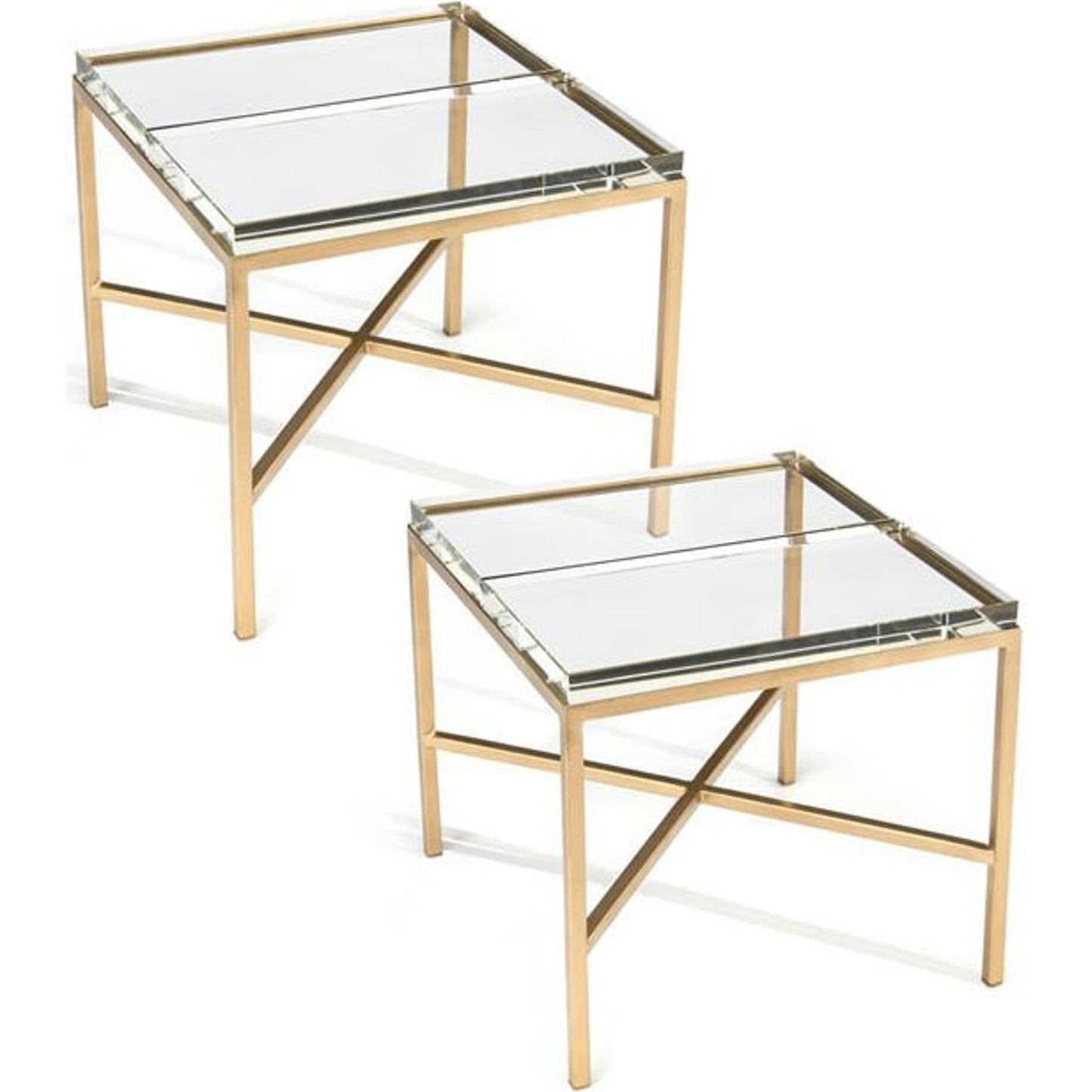 002 SR-863726 | Additional Silo | Glass Block Bunching Table by John-Richard in gold. Made from glass in a transitional style.