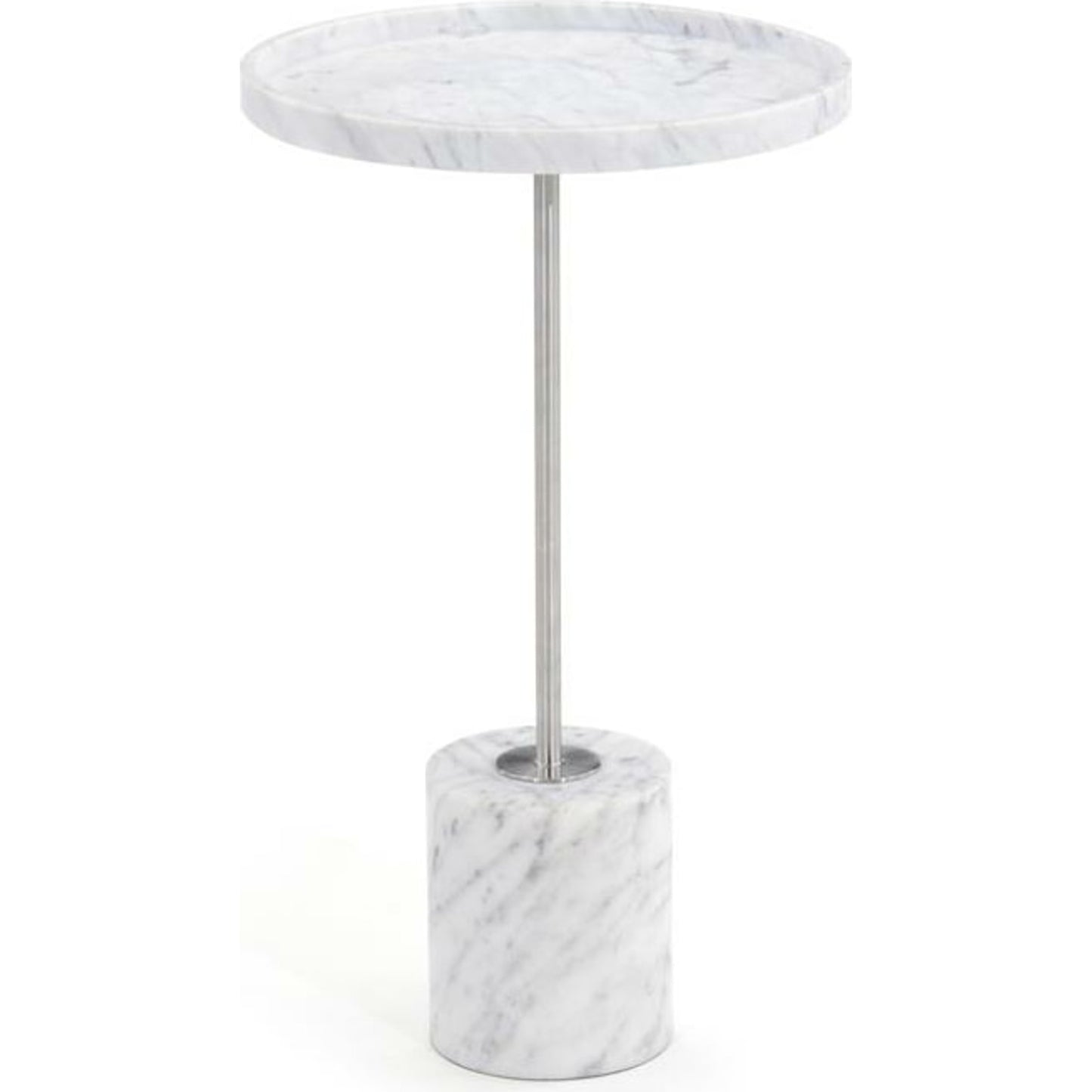 001 SR-864735 | Additional Silo | Marbre Martini Table by John-Richard in stainless steel, white. Made from steel in a transitional style.