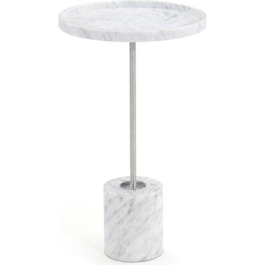 Marbre Martini Table by John-Richard in stainless steel, white. Made from steel in a transitional style.
