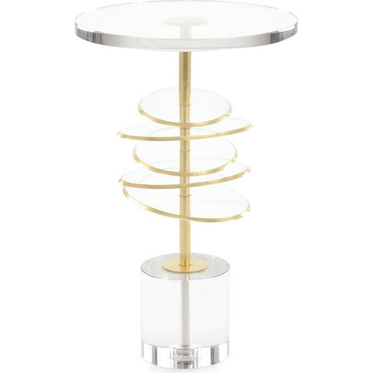 Acrylic Discs Martini Table by John-Richard in gold. Made from acrylic, crystal in a modern style.