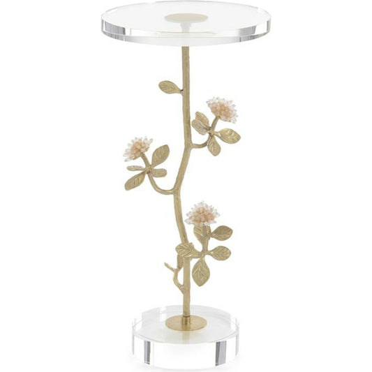 001 SR-865247 | Primary Silo | Quartz Crystal Martini Table by John-Richard in brass. Made from brass, crystal in a transitional style.