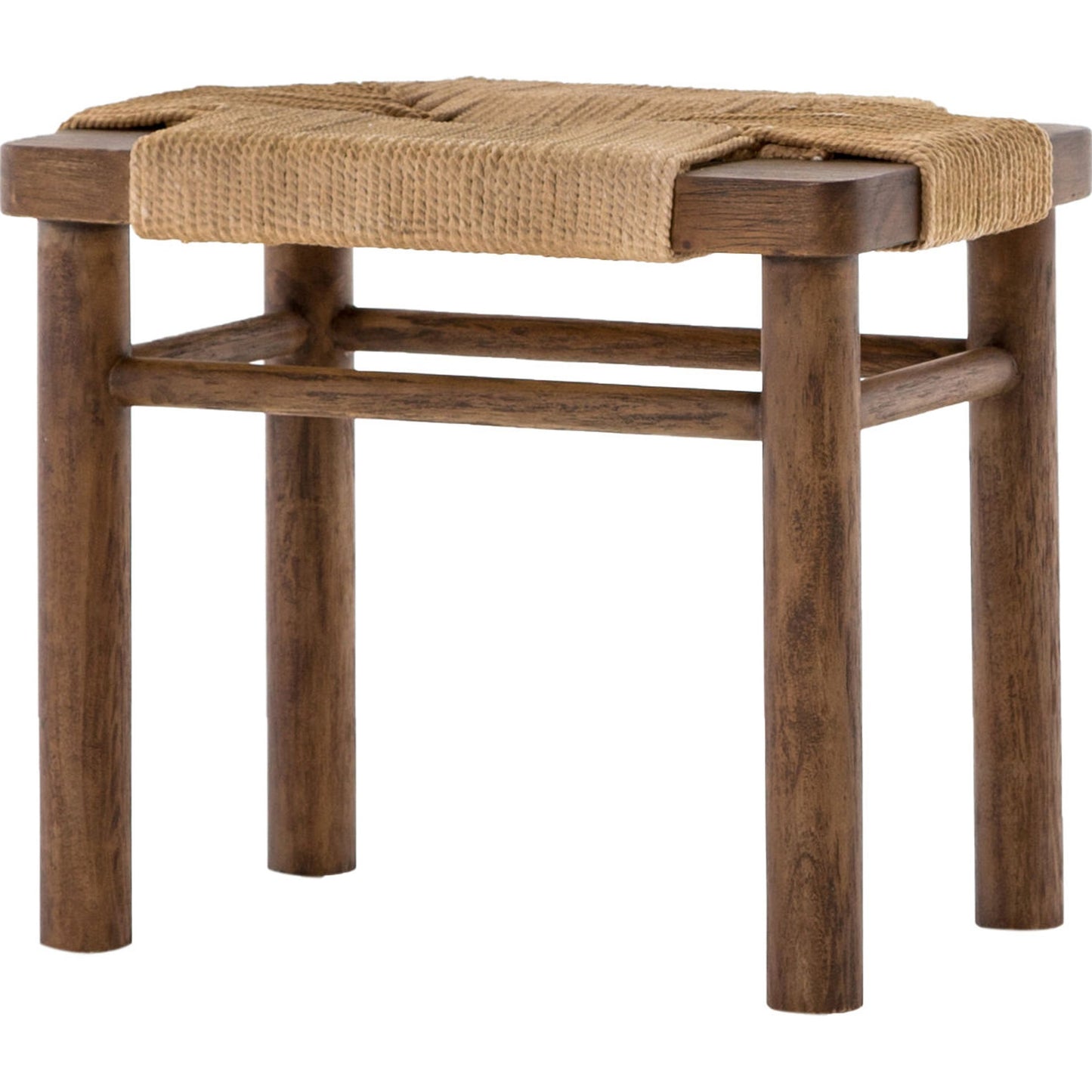 001 SR-369220 | Primary Silo | Shona Stool by Four Hands in russet mahogany, vintage cotton. Made from solid mahogany, cotton rope in a rustic style.