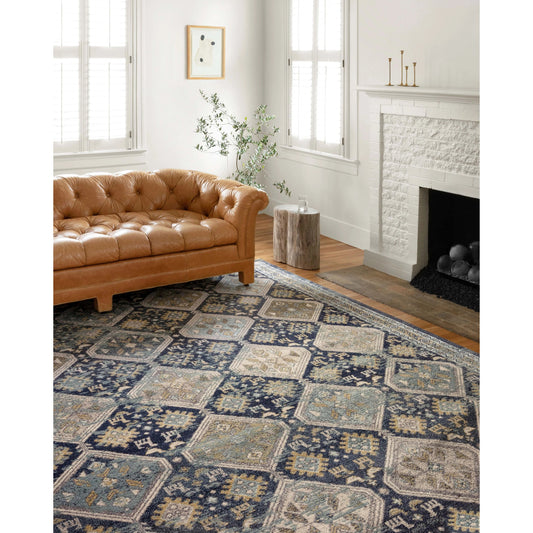 Jocelyn Mara Rug by Loloi in navy, blue. Made from 100% polypropylene in a transitional style.