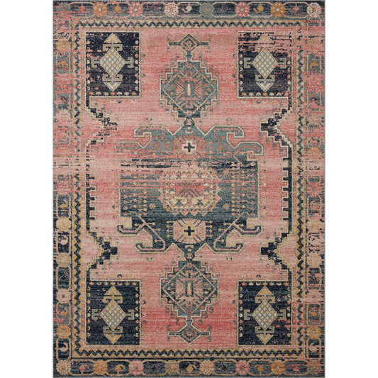 Jocelyn Clara Rug by Loloi in rose. Made from 100% polypropylene in a eclectic & global style.