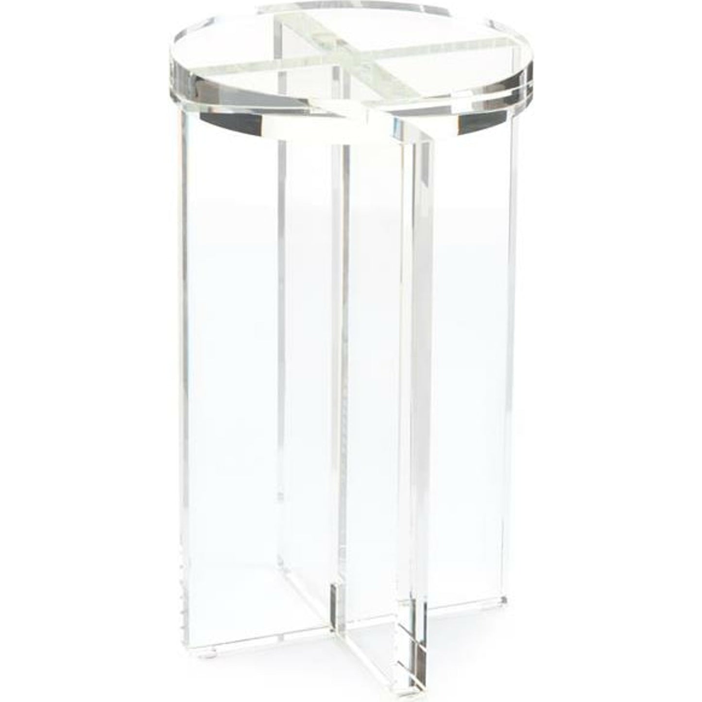 001 SR-863523 | Additional Silo | Round Crystal Martini Side Table by John-Richard in natural. Made from crystal in a modern style.