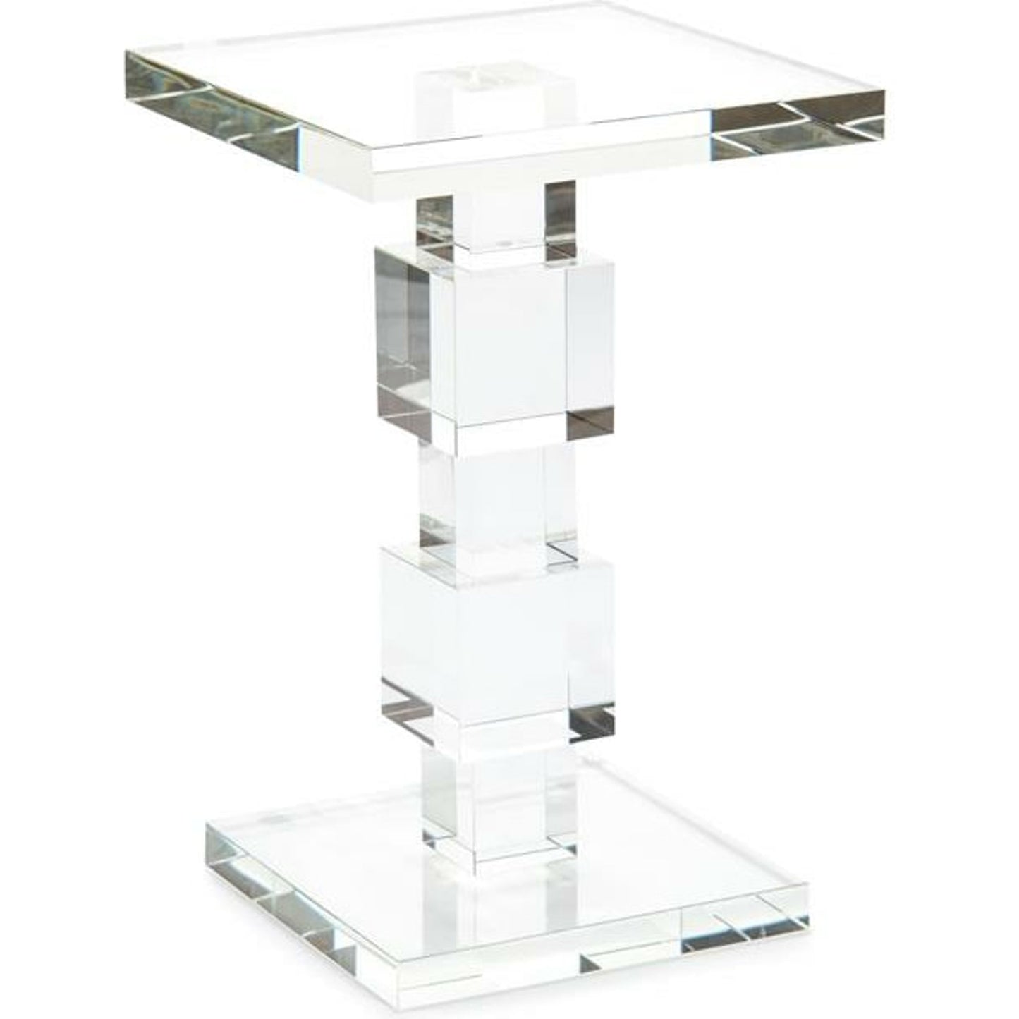 001 SR-863525 | Primary Silo | Cubic Crystal Martini Table by John-Richard in natural. Made from crystal in a modern style.