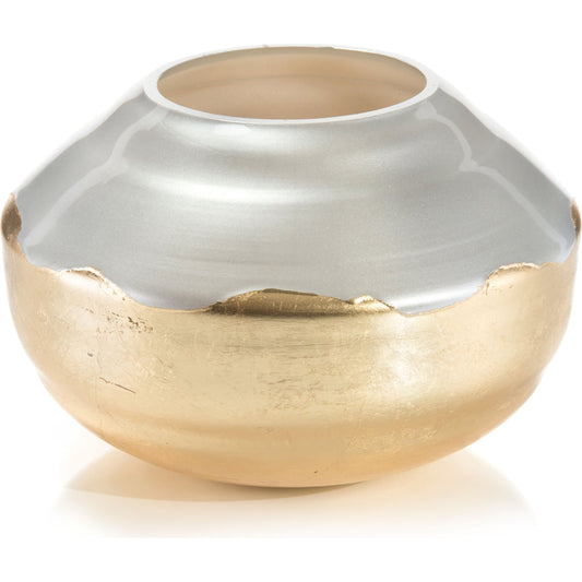 Golden Cloud Glass Bowl by John-Richard in gold, silver and silver, gold. Made from glass in a eclectic & global style.