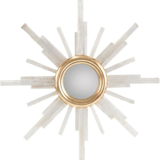 Selenite Star Mirror by John-Richard in clear, gold. Made from crystal in a transitional style.