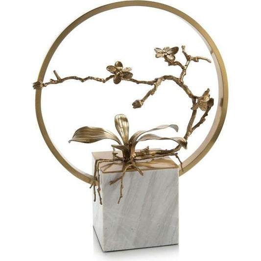 Antique Brass Tabletop Orchid by John-Richard in brass and antique brass. Made from brass in a transitional style.