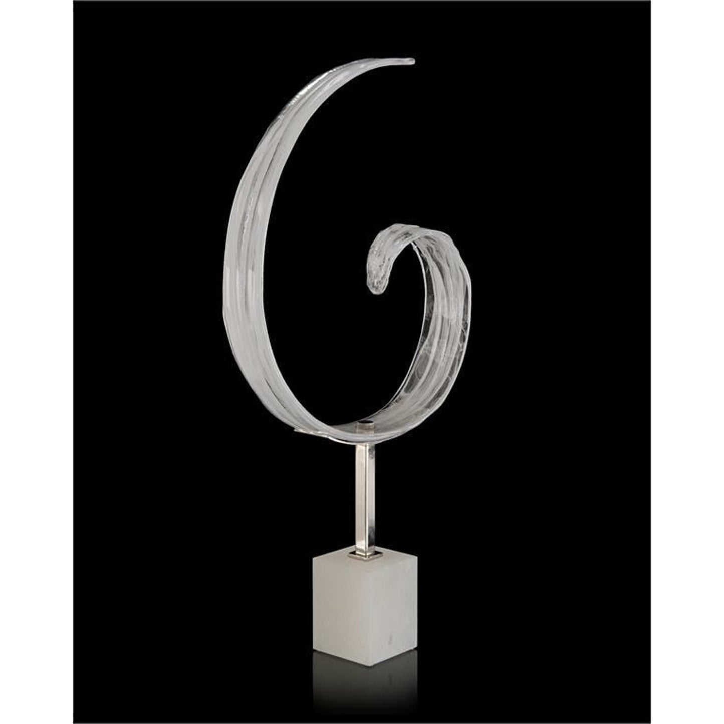 002 SR-863436 | Additional Silo | Clear and White Glass Curl II by John-Richard in alabaster, clear, white. Made from glass in a modern style.