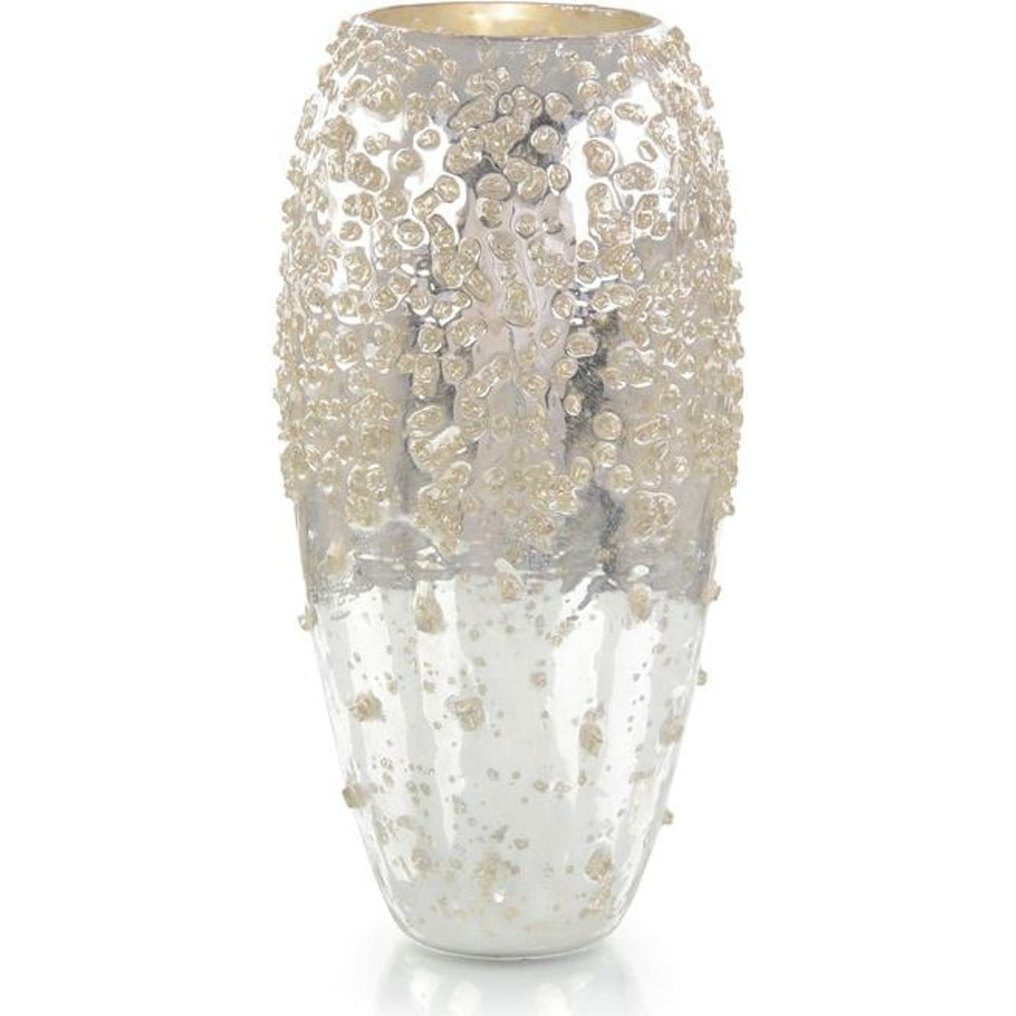 001 SR-863862 | Additional Silo | Encrusted Sparkle Vase by John-Richard in silver. Made from glass in a transitional style.
