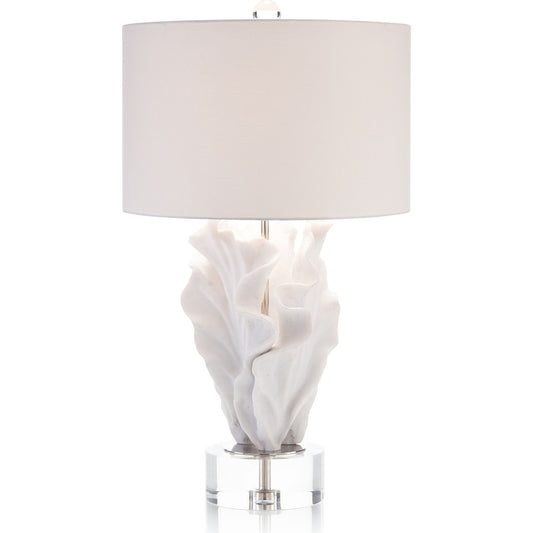 Cast Coral Table Lamp by John-Richard in white, clear. Made from iron, crystal in a modern style.